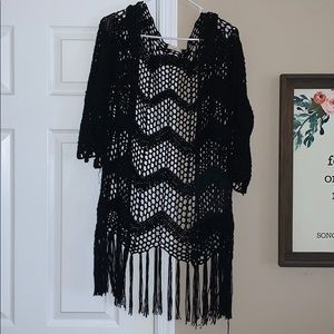 Black fringe cardigan